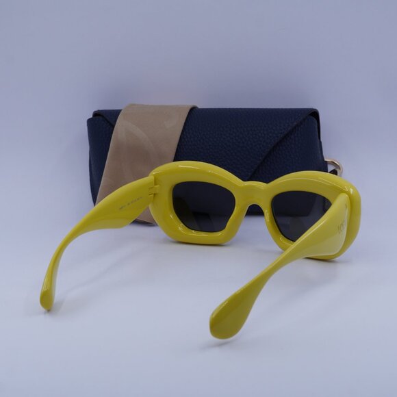 Loewe LW40117I 39A Cat Eye Sunglasses – Shiny Yellow/Grey Loewe Women Sunglasses Yellow Grey Cat Eye LW40117I INFLATED  main image 2